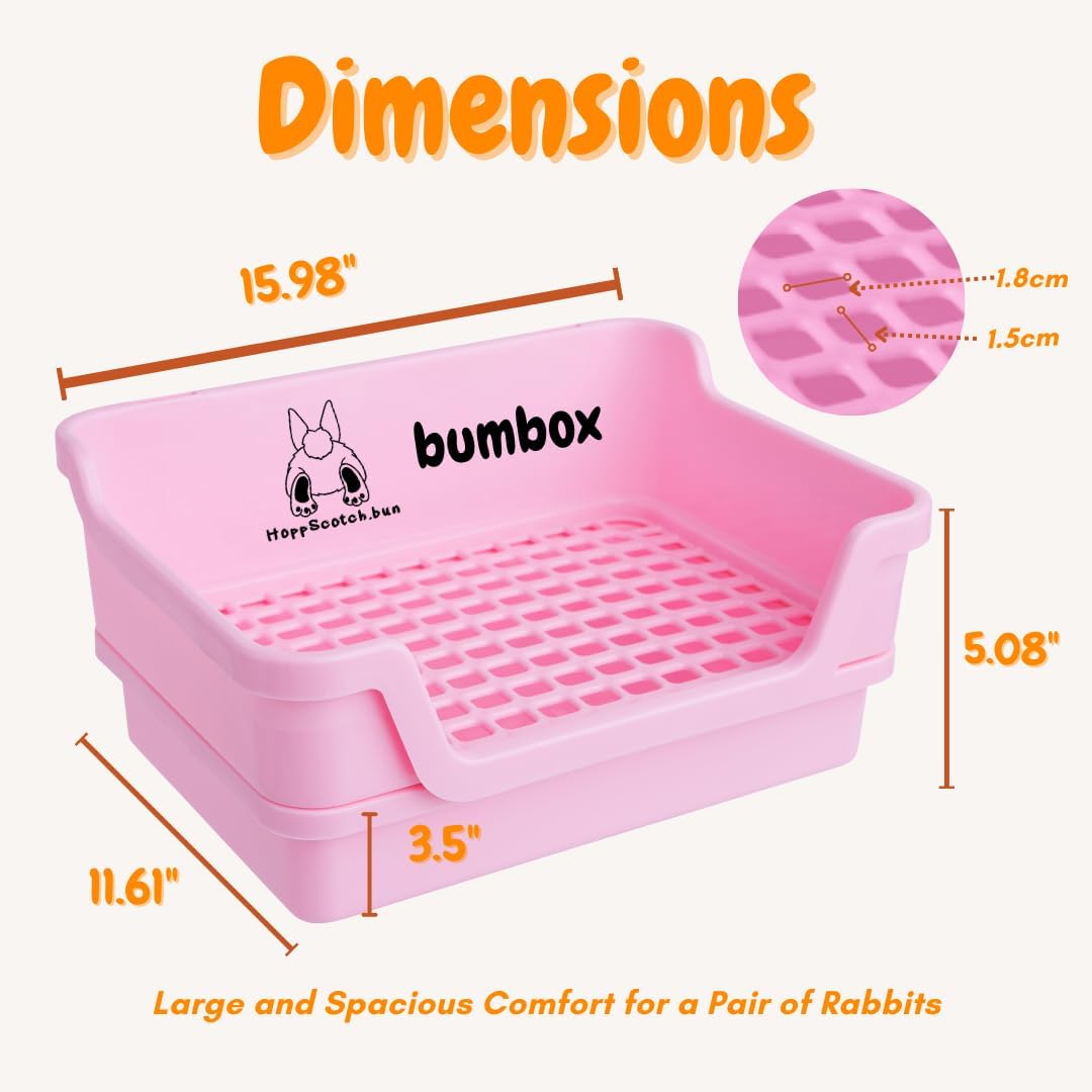 HoppScotch.bun Bumbox Large Rabbit Litter Box - Pink / Large - image 2