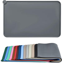AUDWUD Waterproof Silicone Pet Feeding Mats - Grey / 34"L x 23"W
