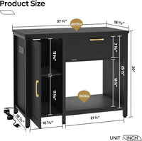 Bestier 40-50 Gallon Fish Tank Stand with Power Outlet&LED Light, 37x18 Heavy-Duty Metal Aquarium Stand with Cabinet&Drawer for Accessories Storage, Suit for Reptile/Turtle Terrarium,660Lbs Capacity