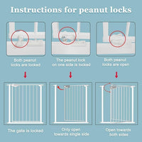 WAOWAO Triple Lock 49.21-66.54" Baby Gate Extra Wide Pressure Mounted Walk Through Swing Auto Close Safety White Metal Dog Pet Puppy for Stairs,Doorways,Kitchen