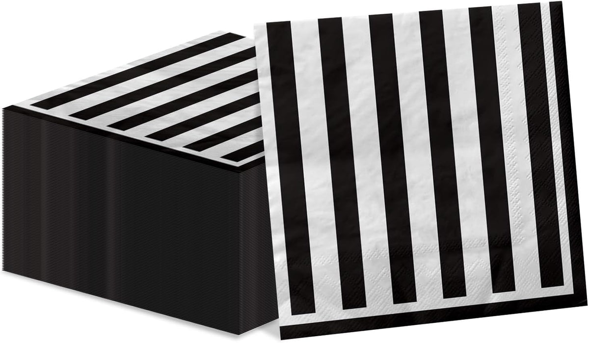 PIXHOTUL 100 pack red and white striped carnival paper napkins - view 5