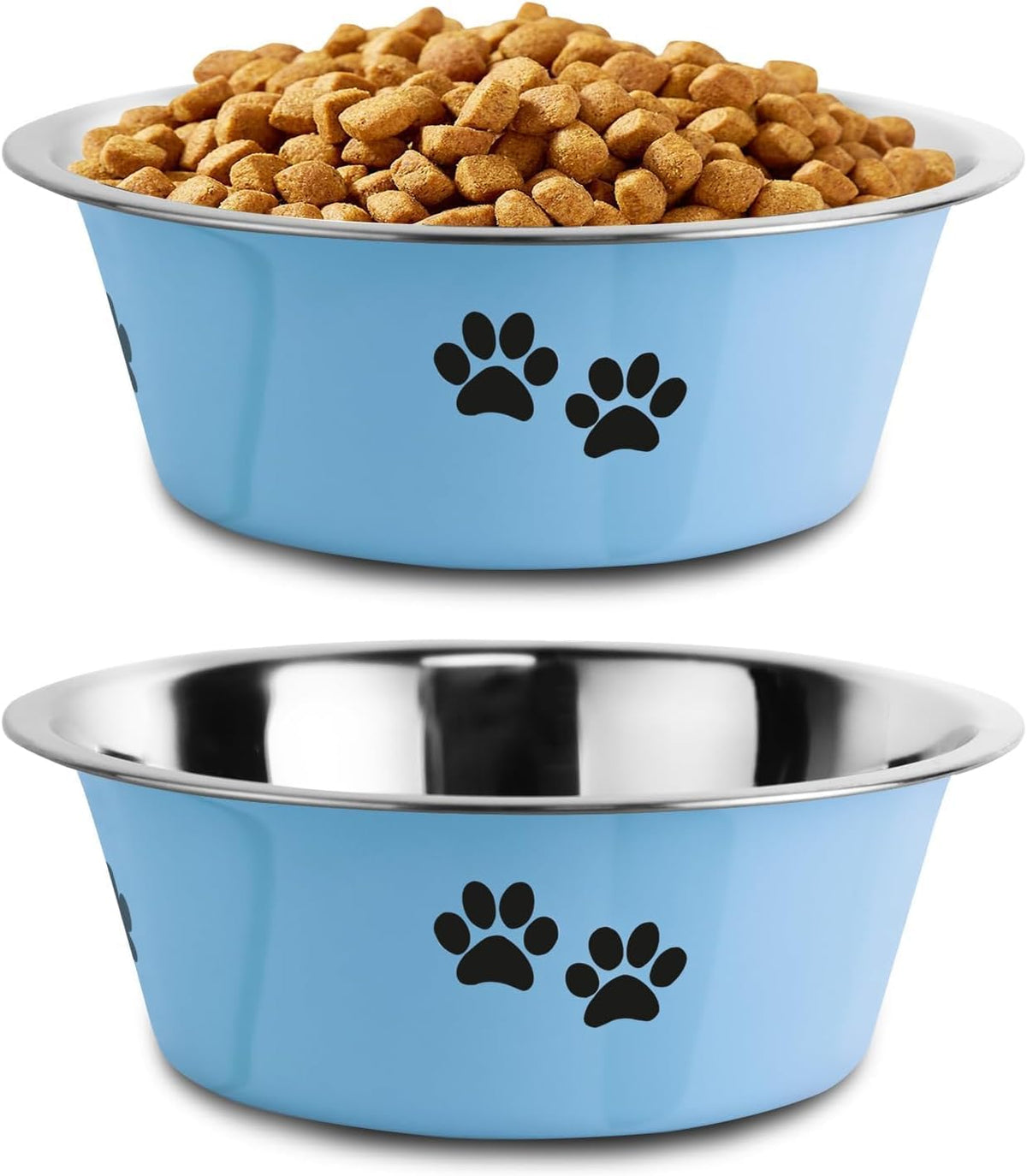 Stainless Steel Dog Bowls - Blue / 6.6 Cups/53 OZ