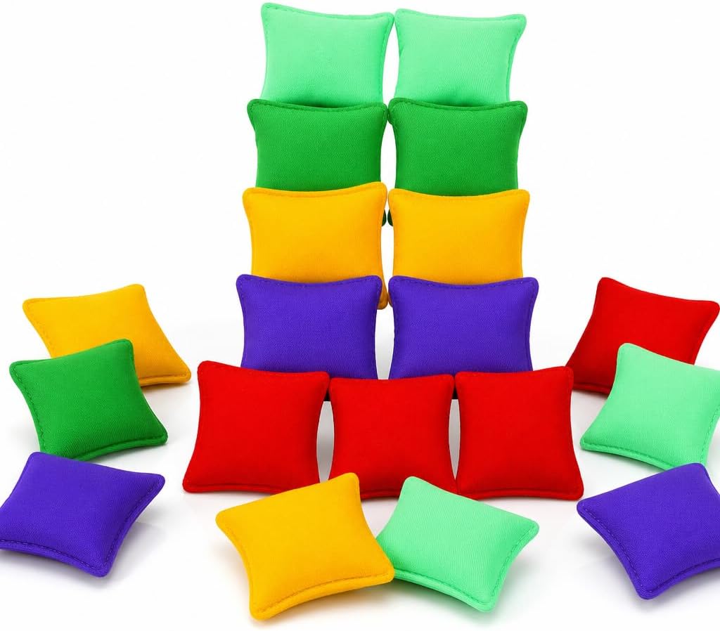Small Colorful Nylon Bean Bags for Hand Toss Games - 2.7in-20 Pcs