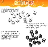 Rytopt letter dice game, 24 black and white acrylic crossword dice - view 4