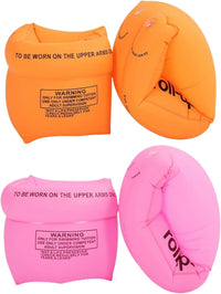 2-4 Pack Arm Floaties Swimming Rings for Kids Children Adults - Orange+Pink