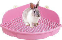Large Rabbit Litter Box Bunny Corner Toilet Box Potty Trainer Bigger - Pink