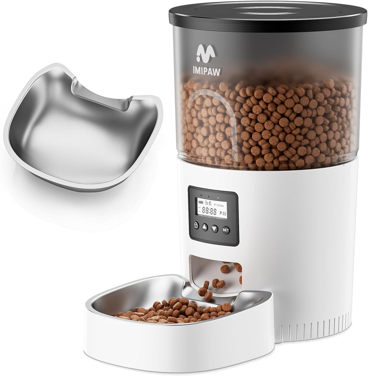 IMIPAW Automatic Cat Feeders - 3l / White Black