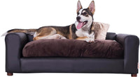 Moots Premium Leatherette Pets Sofa, Espresso, Medium/Large – Essentials for Dogs