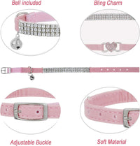 BoomBone Rhinestone Cat Breakaway Collar Pack of 2 Purple Kitten - Pink - image 2