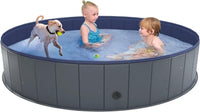 Niubya Foldable Dog Pool, Collapsible Plastic Dog Swimming Pool - 2XL - 64'' x 12''