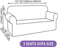 Super Stretch Couch Cover Universal Sofa Covers with Elastic Bottom - - Beige / Large (72"-92") - image 2
