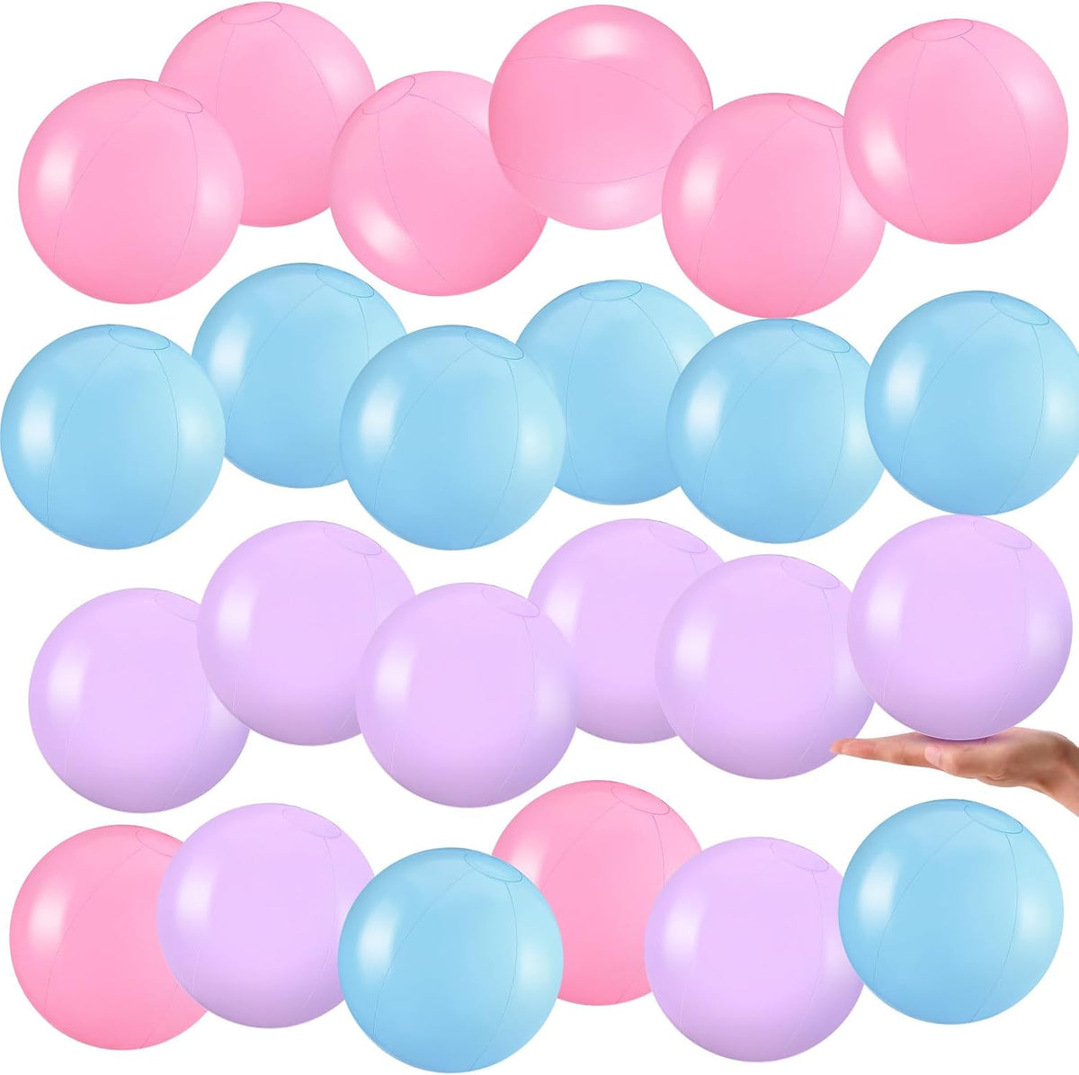 Yinder 24 Pcs Clear Beach Balls Inflatable Bubble Ball Decorations - Cute / Pastel