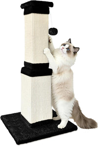 Cat Scratching Post for Indoor Cats - Black and White / Scratcher only
