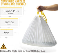 KONE jumbo cat litter box liners 36 x 18 inch with drawstring handles, 14 count - view 3