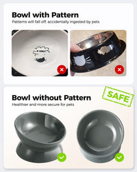 Elevated Cat Food Bowl, 5 Oz Ceramic Raised and Tilted Water Bowl, Anti Vomiting and Protect Pets' - Gray / 5 OZ - 1 Pack - image 3