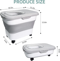 Collapsible Cat Litter Storage Container with Rolling Casters - Gray - image 4