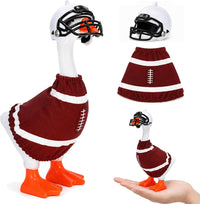 7inch Desk Goose Outfits, Mini Desktop Goose Clothes with Sunglasses & Necklaces, Brown Leopard - Football Uniform / 7 Inch