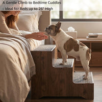 beeNbkks Wooden Dog Stairs and Sturdy Pet Steps for High Beds - Medium, 3-Tier - image 3