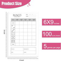 Bunco Score Sheets: 100 Single Side Large Print Score Sheets - image 2