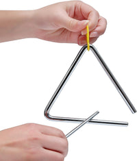 6 Inch Musical Steel Triangle Percussion Instrument With Striker – Fun for Kids & Family - 5 Inch - image 2
