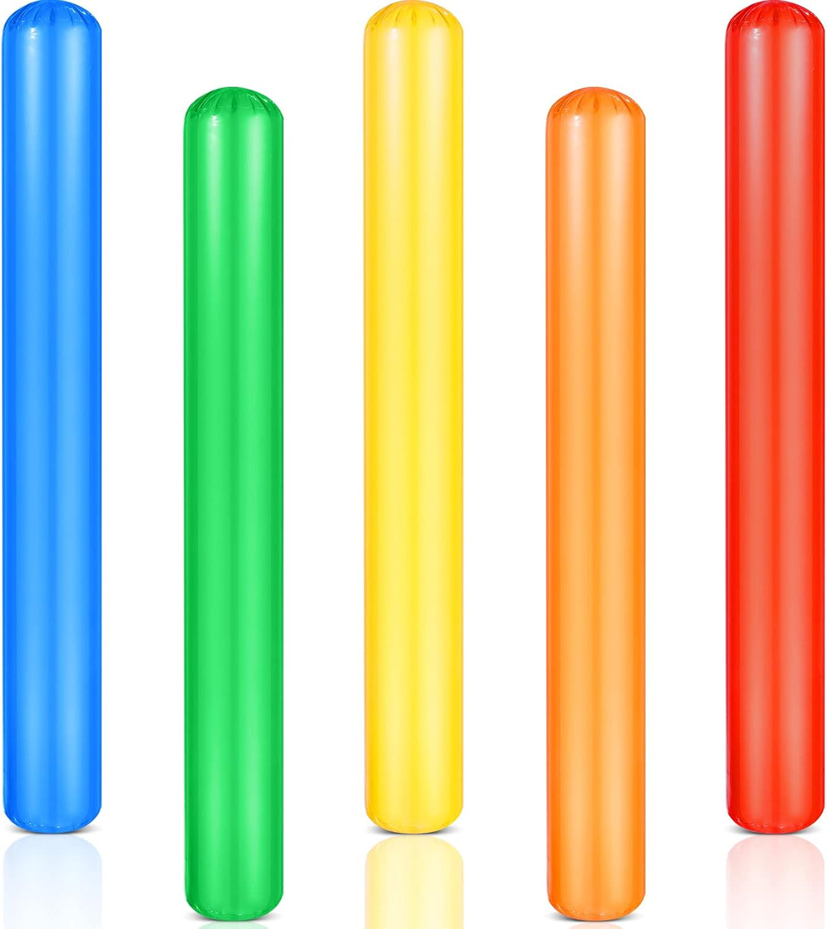 Chivao inflatable PVC swim noodles in red, yellow, blue, orange and green - view 2