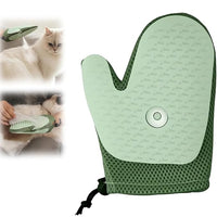 All-in-One Grooming Mist Glove for Pets with Spray - Upgrade Efficient Pet Hair Remover Gloves Grooming Spray Comb, Gentle Fast Deshedding & Massage for Dogs Cats (Green)