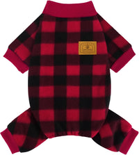 Cow Dog Sweater, Dog Winter Clothes for Small Medium Dogs Girl Boy Fleece Pet Pajamas for Winter - Milrong Plaid / X-Large(Chest:18.9-21.6")