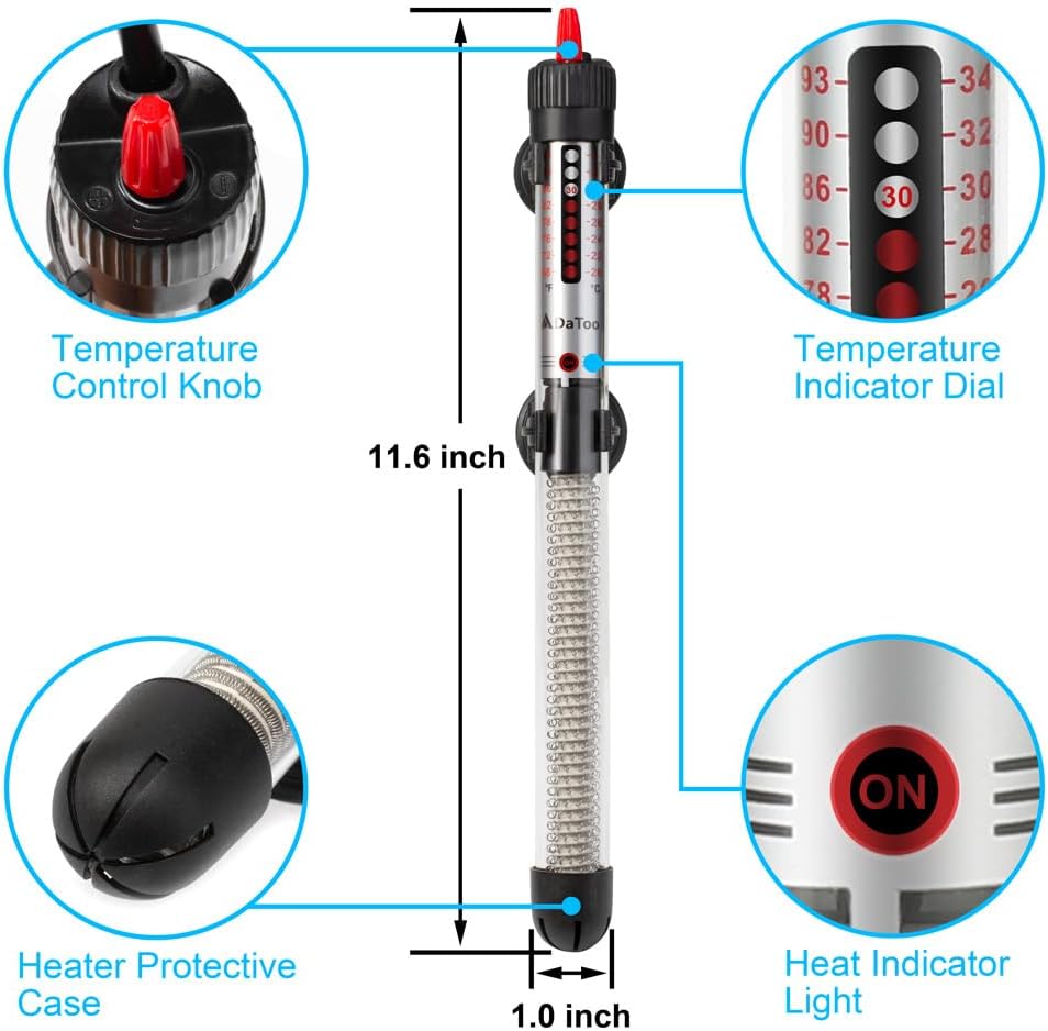 DaToo 50 Watt Aquarium Heater Submersible Adjustable Temperature Fish - 300Watt - image 2