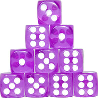 SmartDealsPro 10-Pack D6 Six Sided 16mm Transparent Dice Die for DND - Purple Translucent - image 3