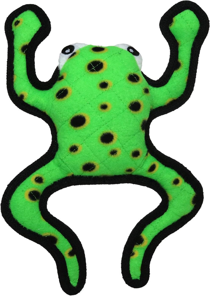 TUFFY Leaping Phrog Ultra Durable Plush Dog Toy – Essentials for Dogs - Green Leaping Phrog