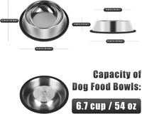 Serentive 3 Pcs Metal Dog Bowls for Small Dogs - 54 oz / Classic - image 2