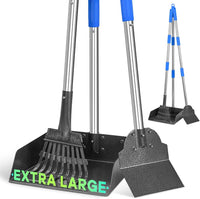 Metal Pooper Scooper for Dogs Heavy Duty Long Handle Rake - 1. Blue