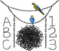 200Pcs Black C-Clips Plastic Chain Links for Birds & Small Pets – Essentials for Birds - Black / 200Pcs