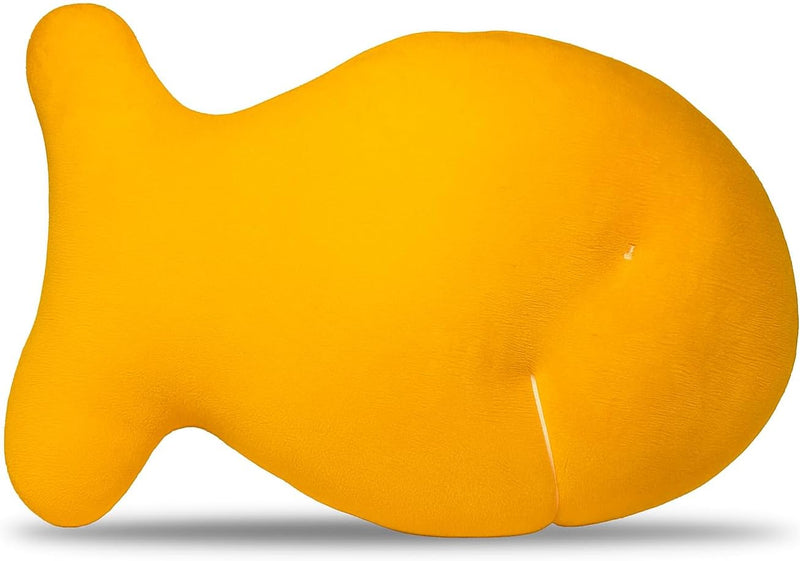 Snack Plushies cheddar fish cracker plush pillow, 10 inch smiling fish