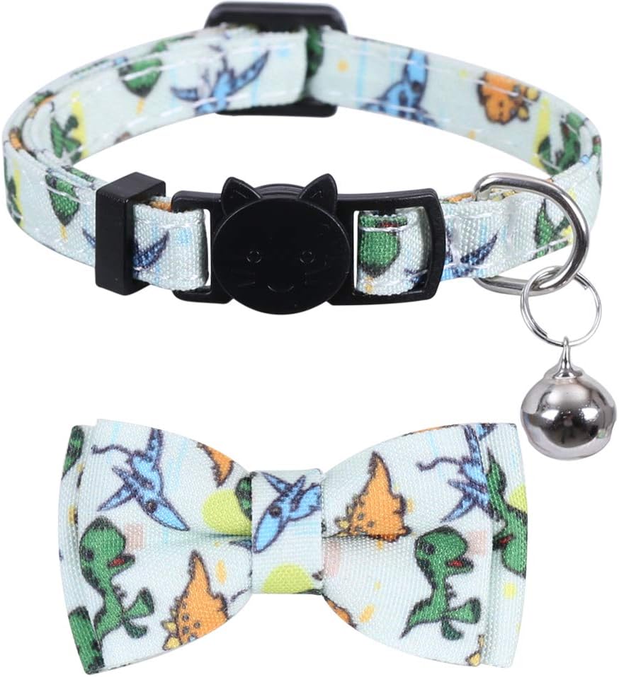 2 Pack Cat Collar Breakaway with Cute Bow Tie and Bell for Kitty - image 3