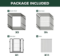 FXW Homeplus Unleashed Indoor Dog Playpen - Stress-Free and Safe Play, Heavy Duty 24 Inch 5 Acrylic Panels + 5 Wire Panels Dog Pen for Puppy and Small Dogs, Black│Patented