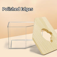 Hamster Sand Bath Box Container, Small Pet Sandbox Lid Design Take Bath Wooden Sandbox Dust Bath, Transparent Bathroom & Digging Box Acrylic Syrian Hamster Litter Box Small Animal Accessories (A)