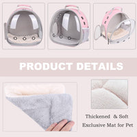 Portable Small Animal Backpack Travel Breathable Pet Carrier Bag - Pink / Backpack - image 3