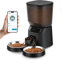 Automatic Cat Feeders for Two Cats - Black / WiFi