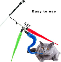 Cat Worm Toy Refills, 20 Pieces Cat Wand Attachments Worms Toy for Indoor Cats (B)