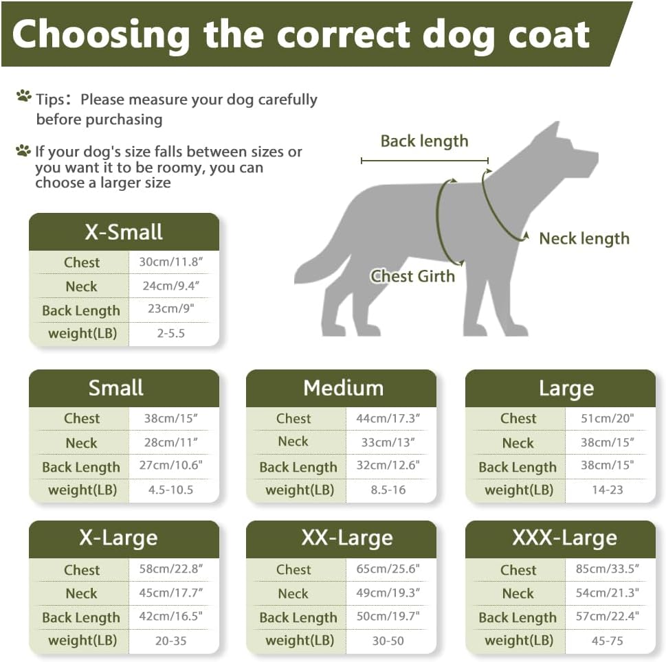 Dog Winter Coat,Warm Fleece Lined Dog Jacket with Leash Hole & Hood – Essentials for Dogs - Green / Large - image 3