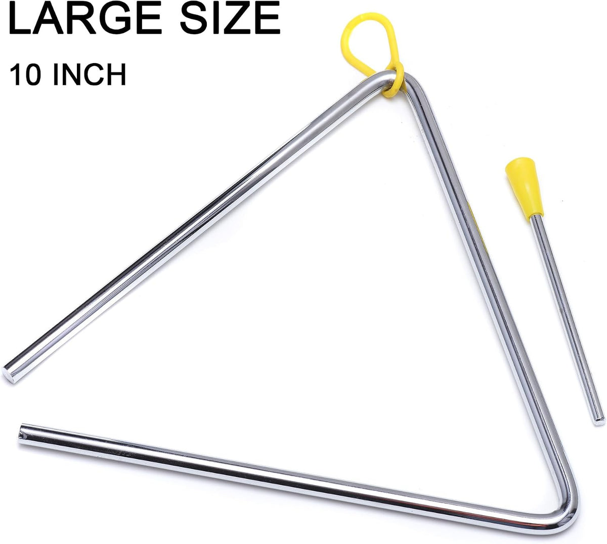 6 Inch Musical Steel Triangle Percussion Instrument With Striker – Fun for Kids & Family - 10 Inch - image 2