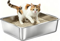 Stainless Steel Litter Box - M-17''×13''×5.1"