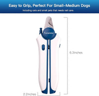 Type-C Rechargeable Dog & Cat Nail Clippers - LED Pet Nail Trimmer with Built-in Nail File, Extra Sharp Blades for Small & Medium Dogs, Indoor Cats (Blue)