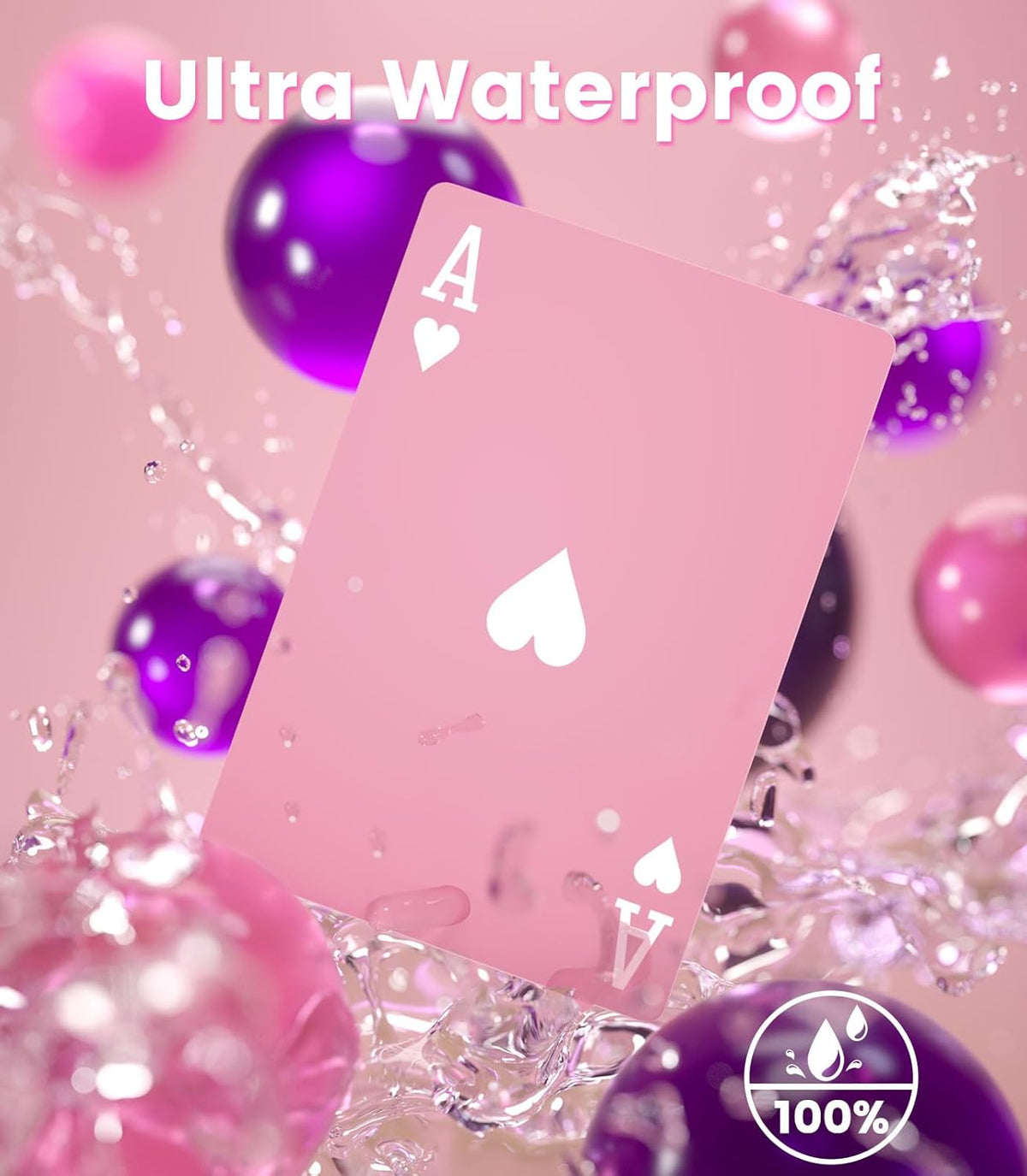 BIERDORF Waterproof Playing Cards, Deck of Cards, Poker Size – Fun for Kids & Family - Pink Alps - image 2