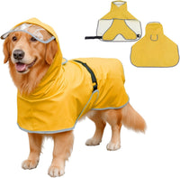 Dog Rain Jacket with Hood for Small Pet - Yellow / Large