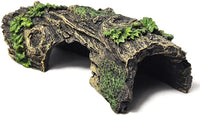 Fish Tank Decorations - Large Aquarium Decorations Air Bubbler Tree Fish House for Betta Hideout Caves Buddha Decor Temple Ruins Arched Betta Fish Accessories Reptile House Shelter Decor (Wood B-S)