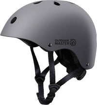 OutdoorMaster Kids Bike Helmet, Adjustable for Cycling & Skating – Fun for Kids & Family - Matte Gray / Large: 21.7-22.8 in. / 55-58 cm
