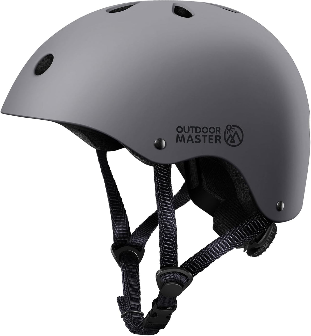 OutdoorMaster Kids Bike Helmet, Adjustable for Cycling & Skating – Fun for Kids & Family - Matte Gray / Large: 21.7-22.8 in. / 55-58 cm
