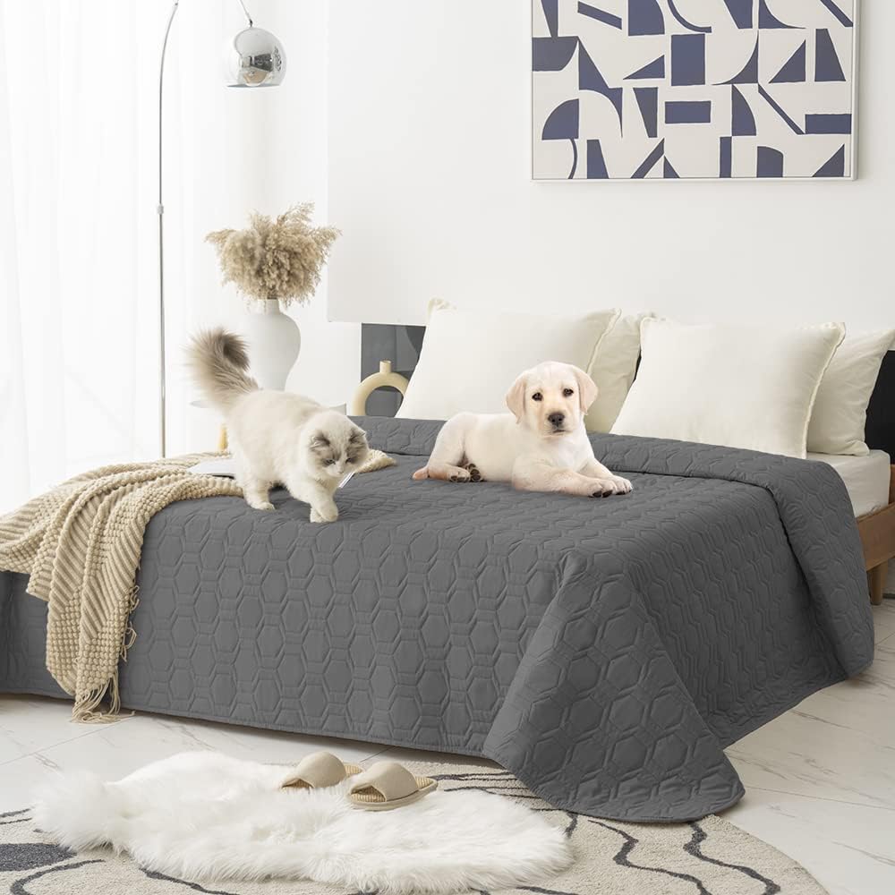 Tcksstex Waterproof Blanket Couch Cover for Dogs Pet Bed Protector – Essentials for Dogs - Dark Grey / 82x82Inch (Pack of 1)